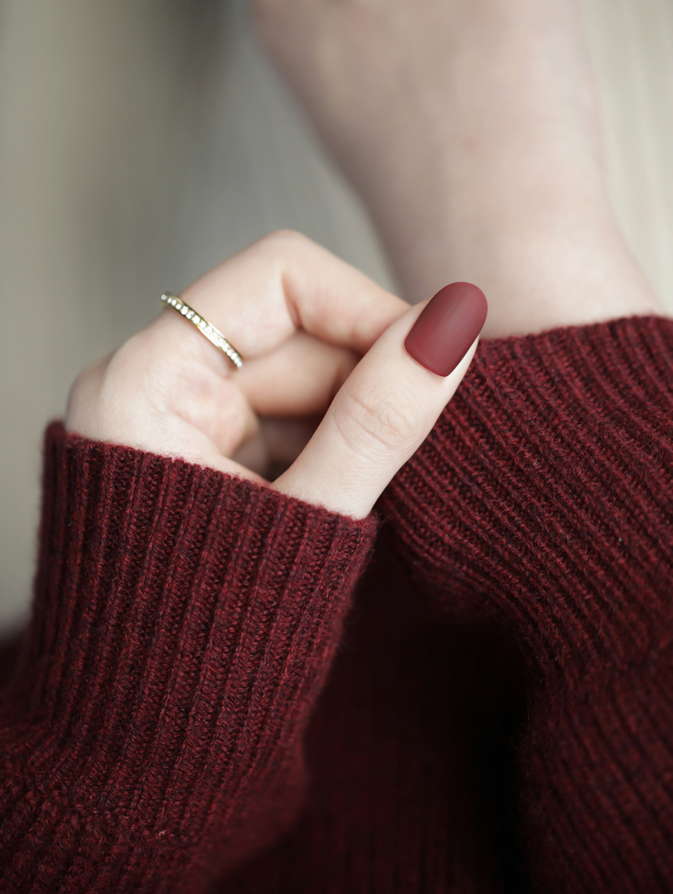 Burgundy Simple Short Square Nails shown as a nail art design with burgundy, simple, square and short details.