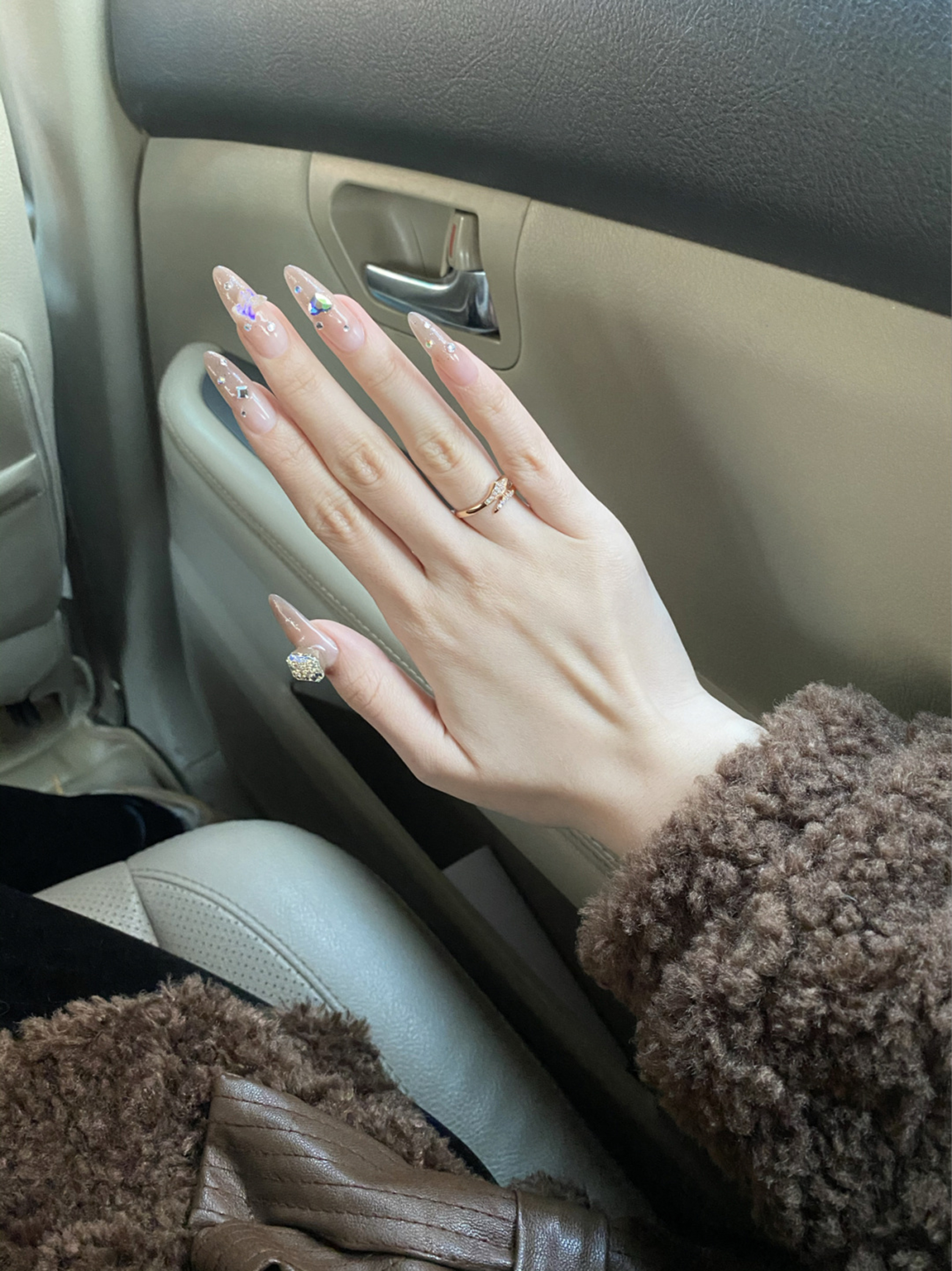 Nude Minimal Long Almond Nails shown as a nail art design with nude, minimal, elegant, almond and long details.