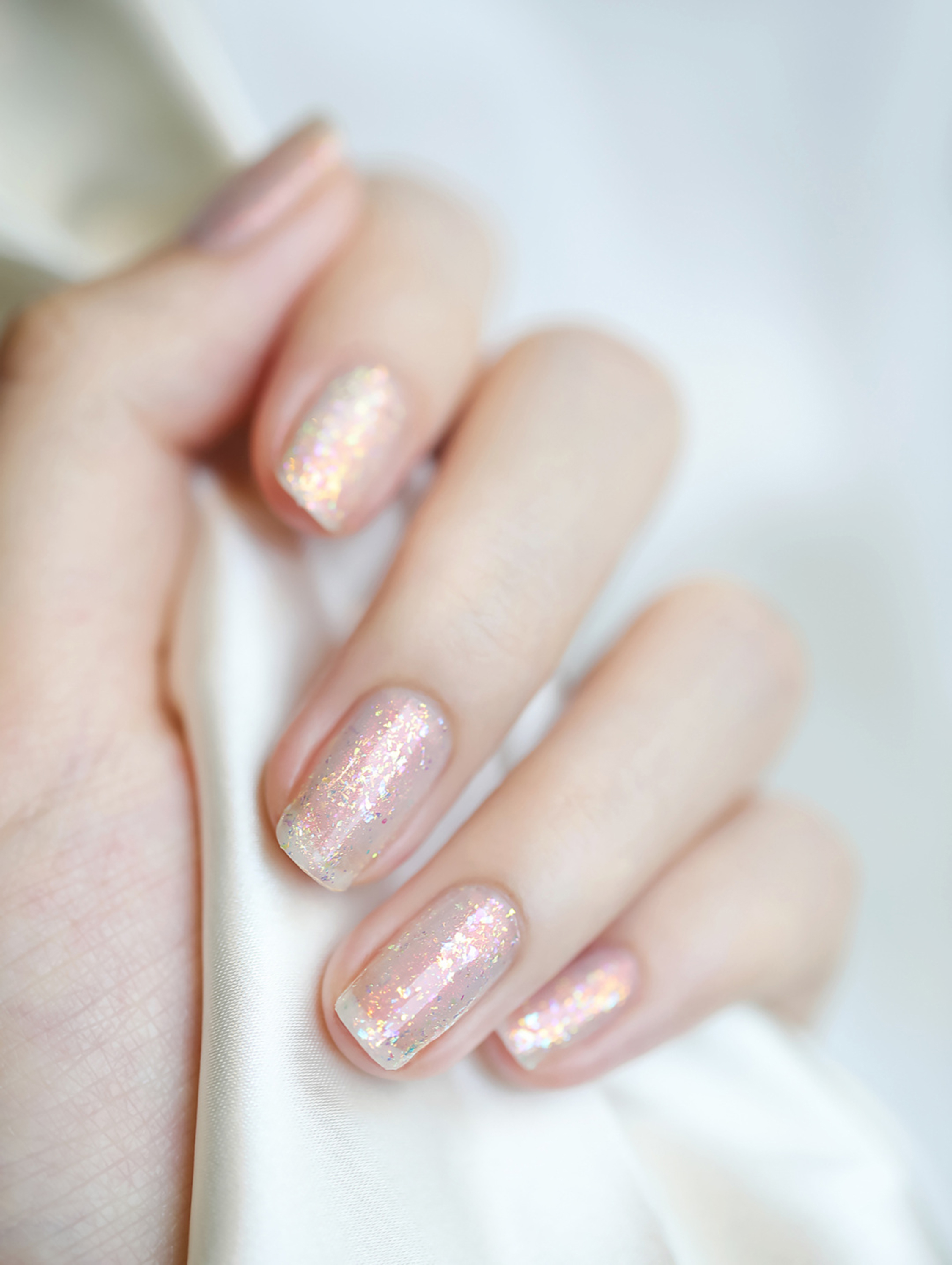 Pink Glitter Nails shown as a nail art design with pink, glitter, simple, elegant and medium details.