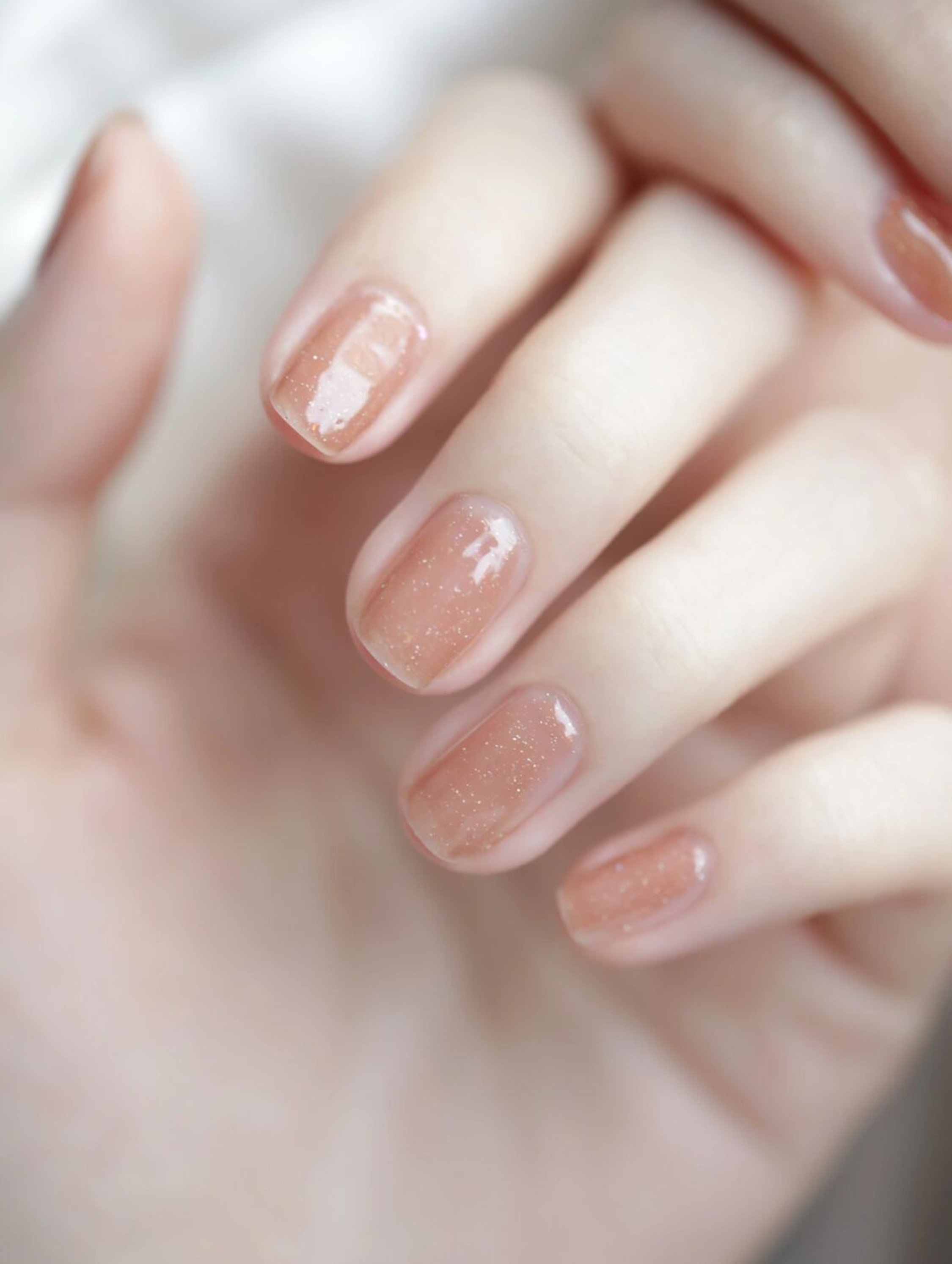 Nude Simple Short Nails shown as a nail art design with nude, simple and short details.