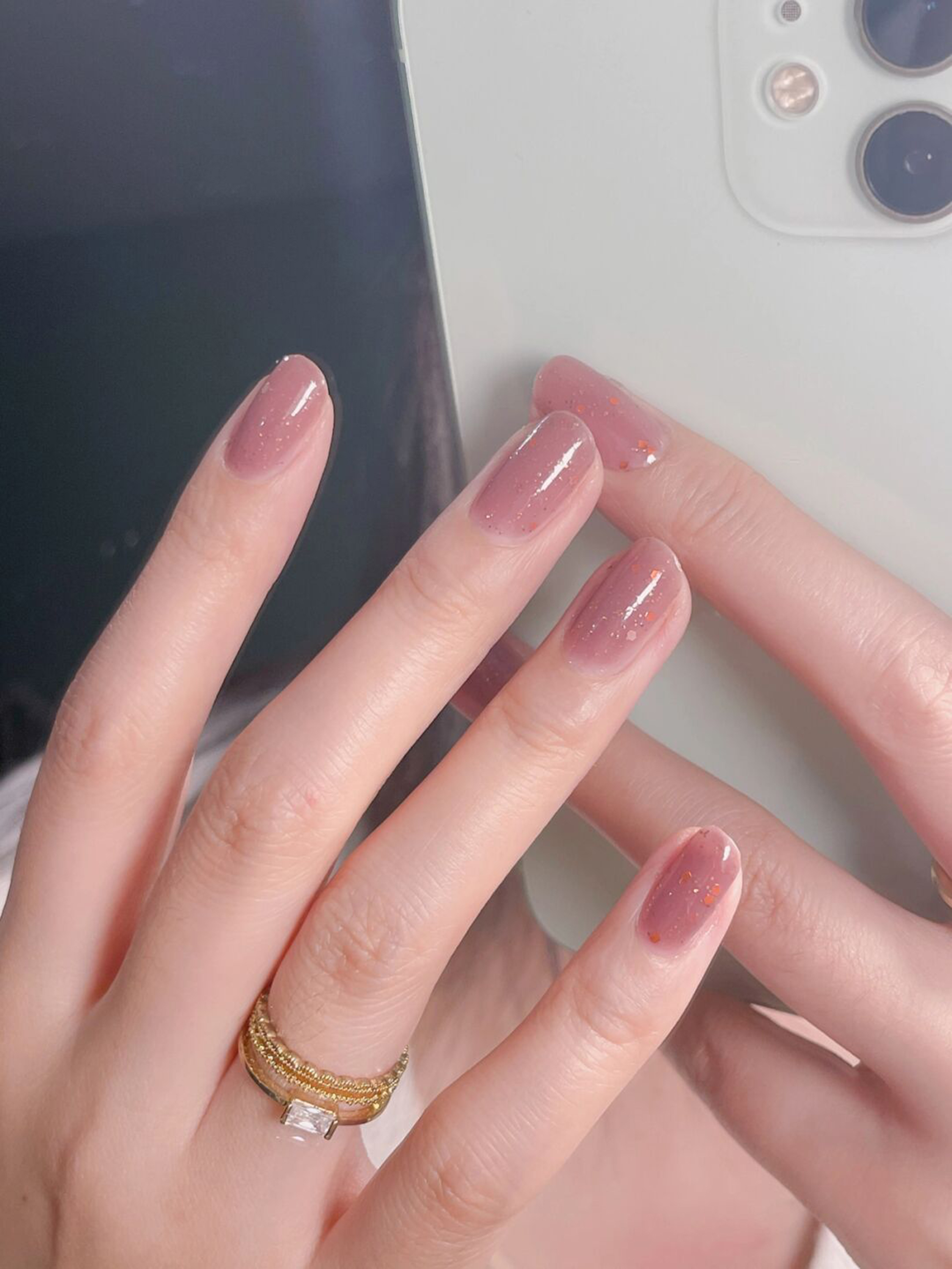 Pink Simple Short Round Nails shown as a nail art design with pink, simple, gel, round and short details.