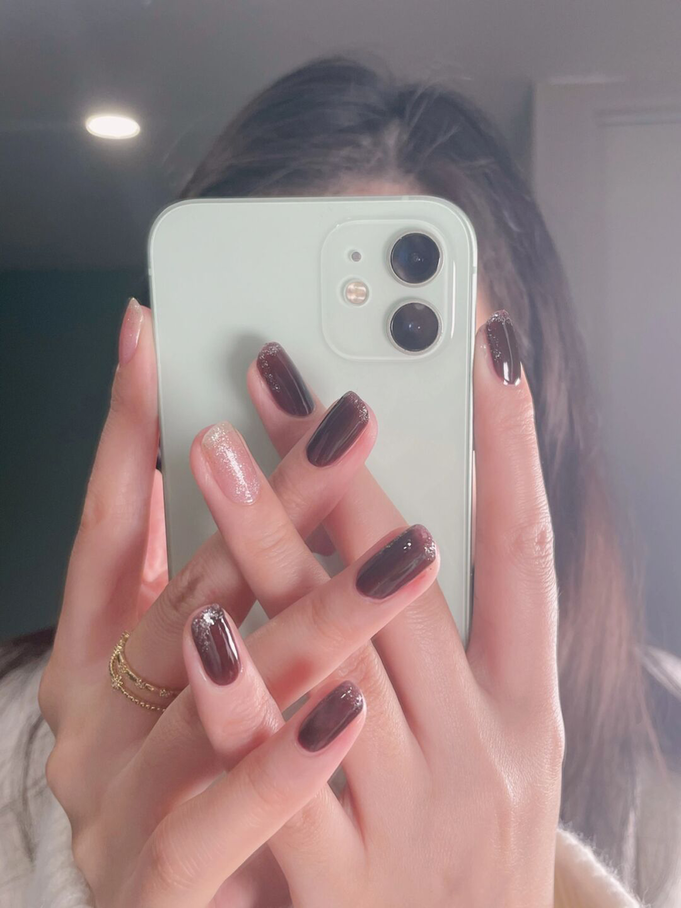 Black Simple Short Round Nails shown as a nail art design with black, simple, gel, round and short details.