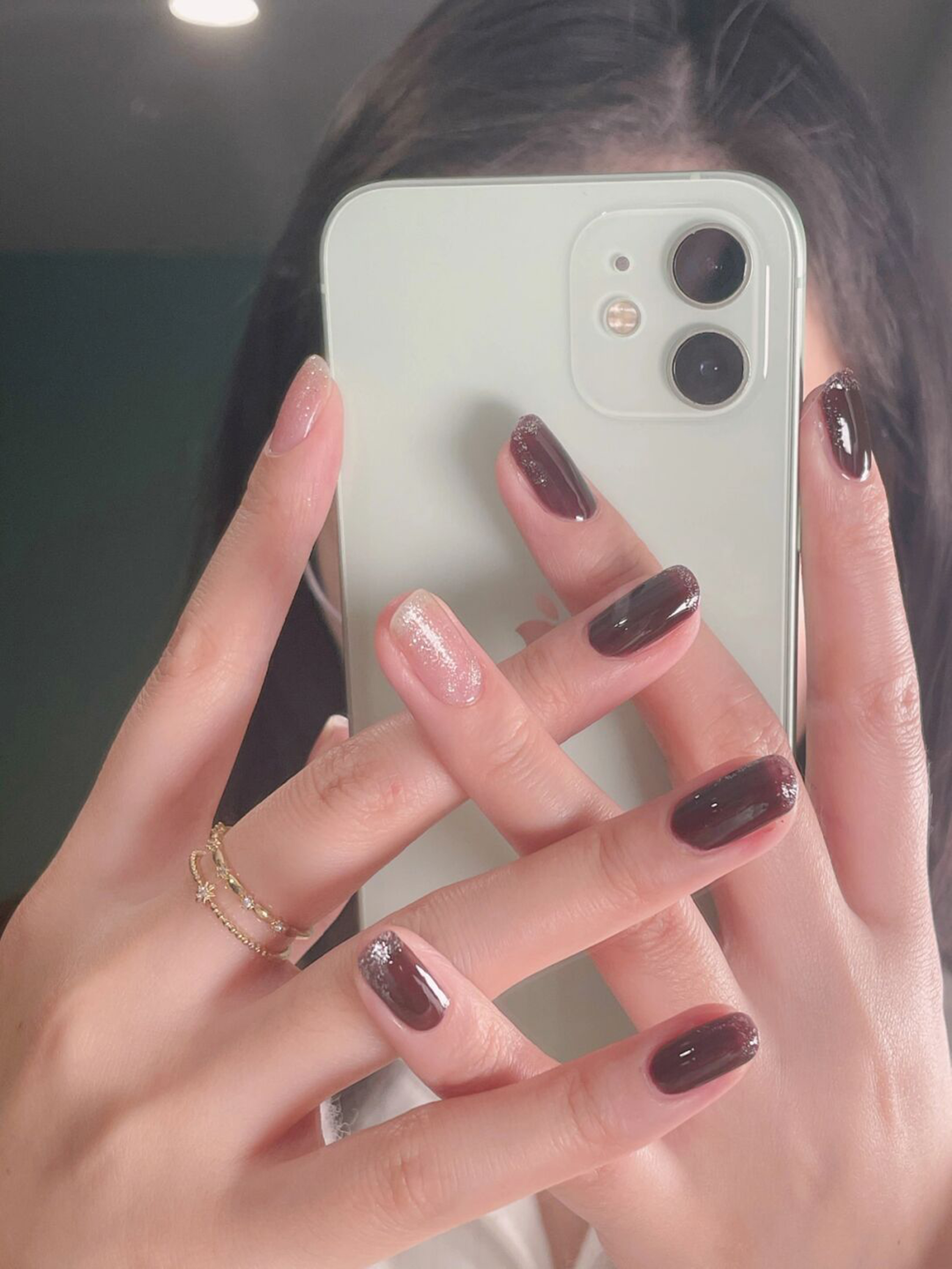 Black Simple Short Round Nails shown as a nail art design with black, simple, gel, round and short details.