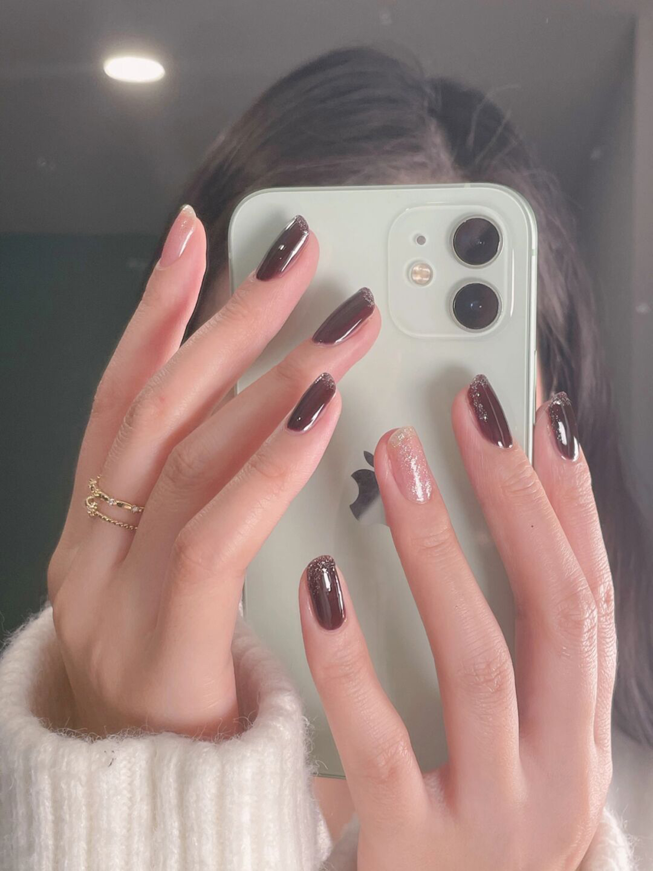 Black Simple Short Round Nails shown as a nail art design with black, simple, gel, round and short details.