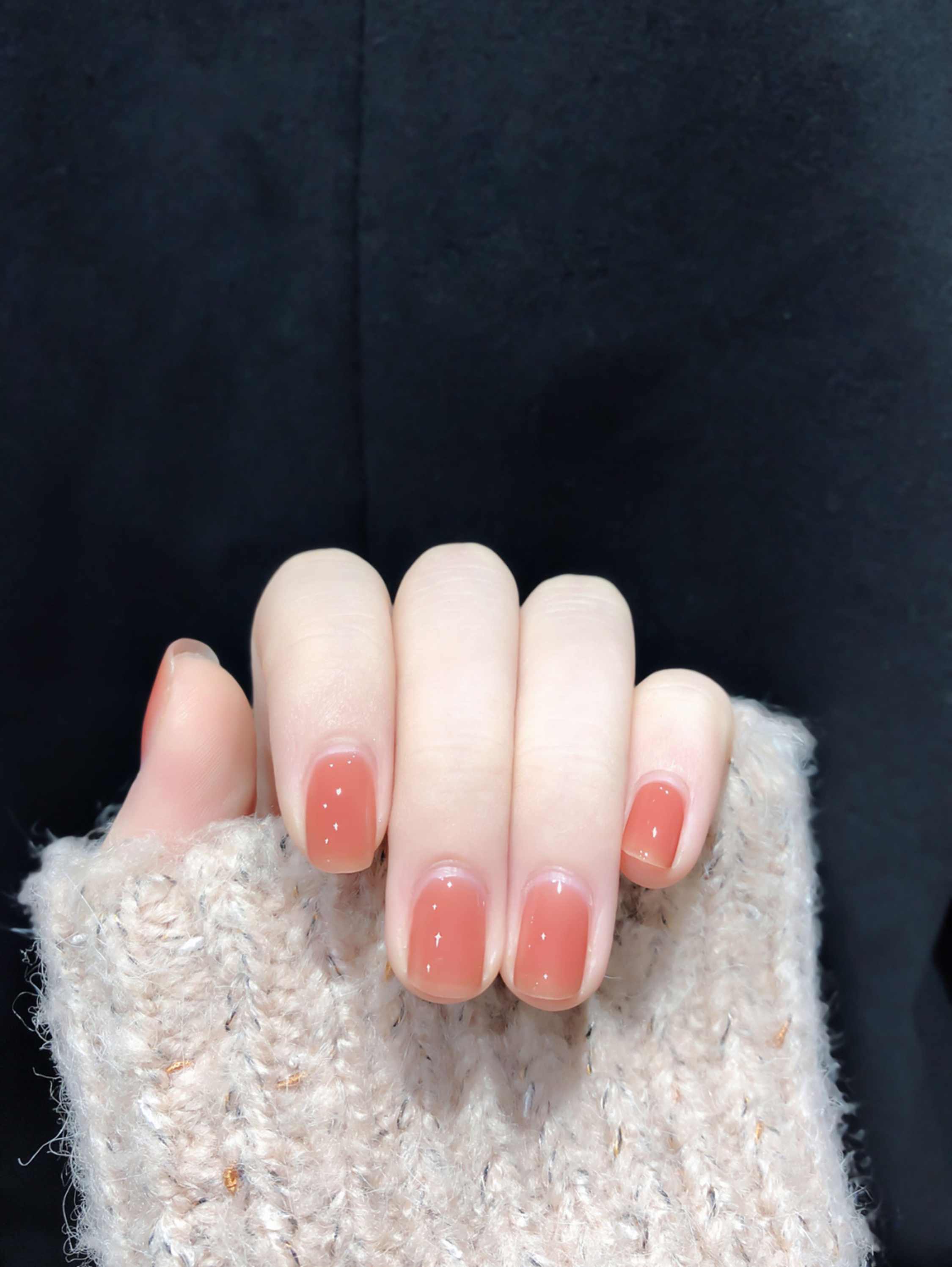 Nude Simple Oval Nails shown as a nail art design with nude, simple, oval and medium details.