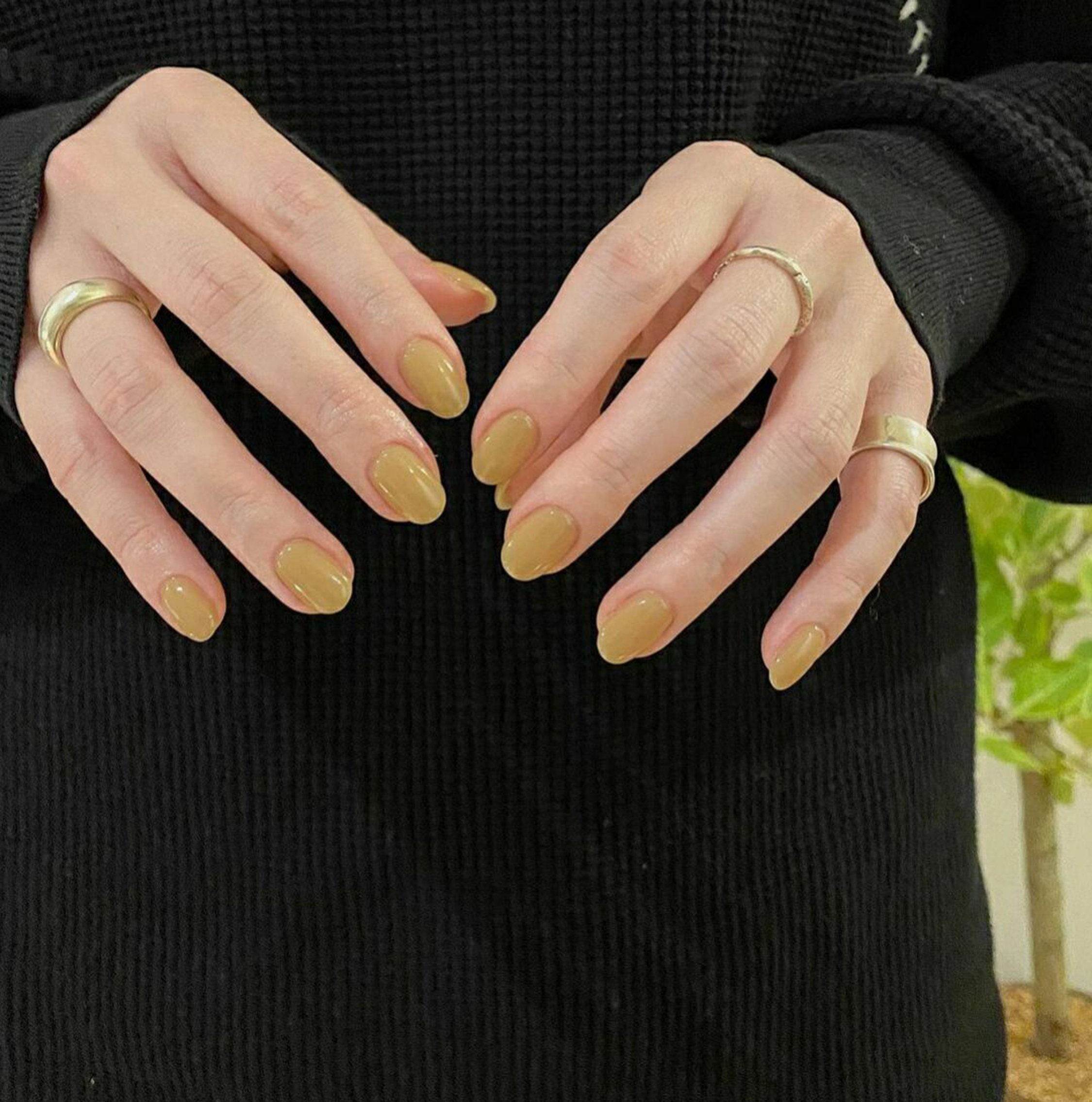 Butter Yellow Elegant Almond Nails shown as a nail art design with butter yellow, elegant, almond and medium details.